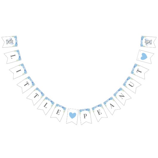 小さなピーナッツボーイブルーエレファントシャワー散水 バンティングフラッグ (全)