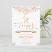 小さなピーナッツママベビーゾウの赤ちゃんシャワー 招待状 (スタンド正面)