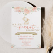 小さなピーナッツママベビーゾウの赤ちゃんシャワー 招待状