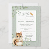 小さなピーナッツ動物のテーマの赤ちゃんシャワー 招待状 (正面)