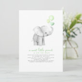 小さなピーナッツ甘いベビーゾウの赤ちゃんシャワー 招待状 (スタンド正面)