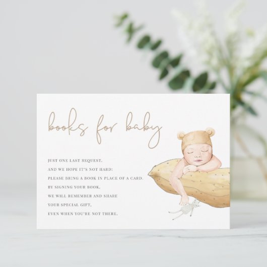 小さなピーナッツ男女兼用の本ベビー サンキューカード (スタンド正面)