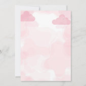 小さなピーナッツ象の女の子の赤ちゃんシャワー 招待状 (裏面)