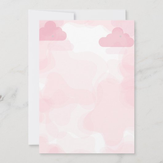 小さなピーナッツ象の女の子の赤ちゃんシャワー 招待状 (裏面)