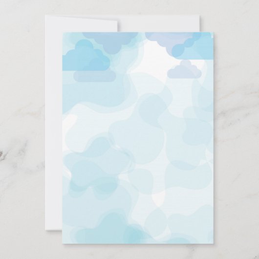 小さなピーナッツ象の少年の赤ちゃんシャワー 招待状 (裏面)