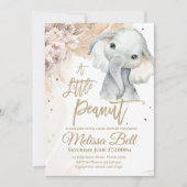 小さなピーナッツ象の赤ちゃんシャワーBoho Safari 招待状 (正面)