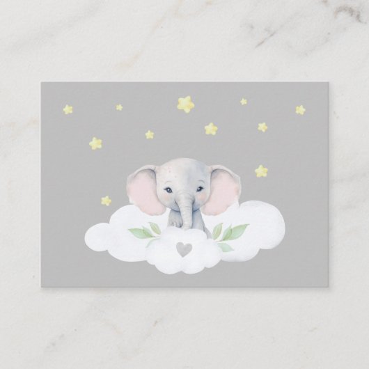 小さなピーナッツ赤ちゃんシャワー推測ゲームカードグレー エンクロージャーカード (正面)