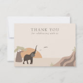 小さなピーナッツ | Boho Jungle Safari サンキューカード (正面)