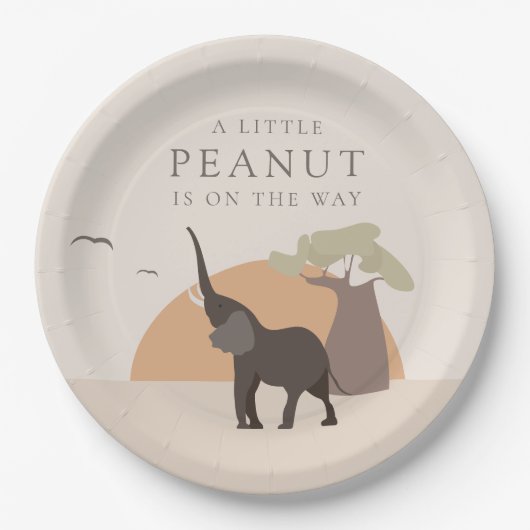 小さなピーナッツ | Boho Safari砂漠の赤ちゃんシャワー ペーパープレート (正面)