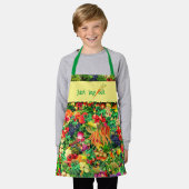 小さなファッショナブルなシェフ健康な野菜エプロン エプロン (着用した状態)