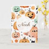 小さなファンズハロウィーン折り畳みグリーティングカード カード (黄色い花)