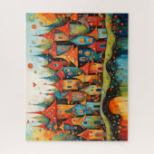 小さなファンタジーおとぎ話の町 ジグソーパズル (縦)