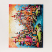 小さなファンタジーおとぎ話の町 ジグソーパズル (縦)