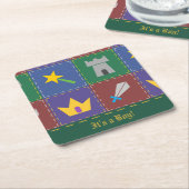 小さなファンタジーキルトのシャワー紙コースター スクエアペーパーコースター (アングル)