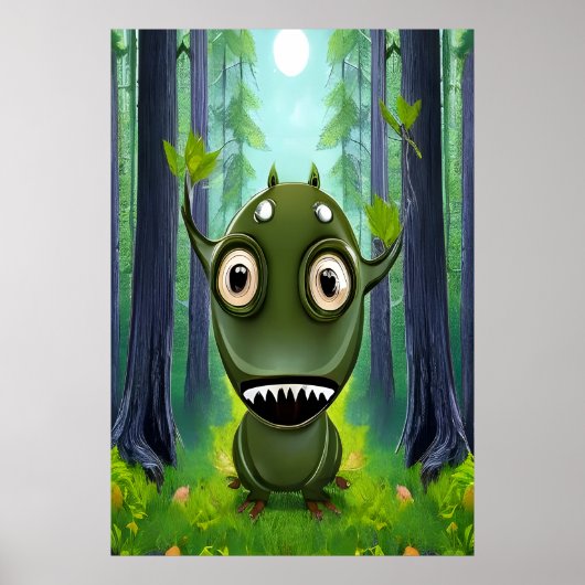 小さなファンタジー獣のポートレート | AIアートポスター ポスター (正面)