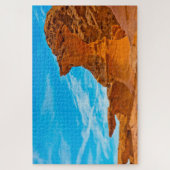 小さなフィンランドの赤い岩像 ジグソーパズル (縦)