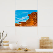 小さなフィンランドの赤い岩像 ポスター (キッチン)