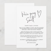 小さなフォントの縮小ウェディング案内状 案内状 (正面/裏面)