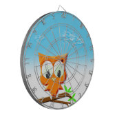 小さなフクロウが枝に ダーツボード (正面左)