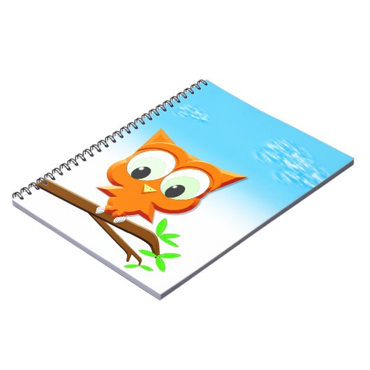 小さなフクロウが枝に ノートブック (左側)