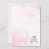 小さなフクロウのピンクの紋章が弓ベビーshowInvitation 招待状 (裏面)