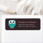 小さなフクロウをクロード |差出人住所ラベル ラベル (インサイチュ)