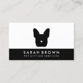 小さなフランスのハート鼻の黒いブルドッグ 名刺 (裏面)