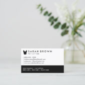 小さなフランスのハート鼻の黒いブルドッグ 名刺 (スタンド正面)