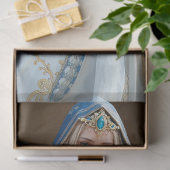 小さなフランスの白い犬とブループリンセス 薄葉紙 (ギフト)