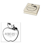 小さなフリーの図書館はリンゴのスタンプを飾る ラバースタンプ (押印)