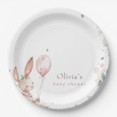 小さなフローラバニーの赤ちゃんシャワー ペーパープレート (正面)