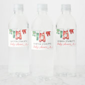 小さなフローラメリークリスマスサンタベビーシャワー ペットボトルラベル (ボトル)