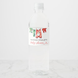 小さなフローラメリークリスマスサンタベビーシャワー ペットボトルラベル