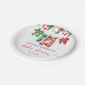 小さなフローラメリークリスマスサンタベビーシャワー ペーパープレート (アングル)
