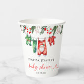 小さなフローラメリークリスマスサンタベビーシャワー 紙コップ (正面)