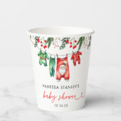 小さなフローラメリークリスマスサンタベビーシャワー 紙コップ (裏面)