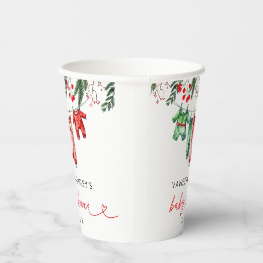 小さなフローラメリークリスマスサンタベビーシャワー 紙コップ (右)