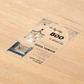 小さなブイティBitsyスパイダーハロウィーン赤ちゃんシャワー アクリル招待状 (レイダウン)