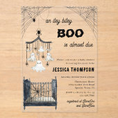 小さなブイティBitsyスパイダーハロウィーン赤ちゃんシャワー アクリル招待状 (正面)