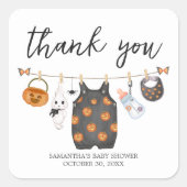 小さなブカボチャのハロウィーンベイビーシャワー スクエアシール (正面)