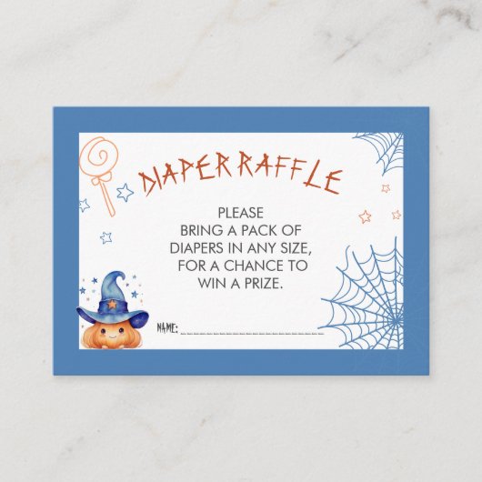 小さなブハロウィーンおむつラッフル エンクロージャーカード (正面)