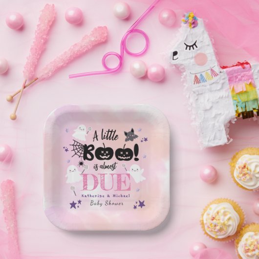 小さなブハロウィーンかわいい幽霊赤ちゃんシャワー ペーパープレート (パーティー)