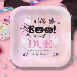 小さなブハロウィーンかわいい幽霊赤ちゃんシャワー ペーパープレート