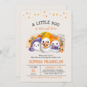 小さなブハロウィーンかわいい幽霊赤ちゃんシャワー 招待状 (正面/裏面)