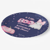 小さなブハロウィーンのベビーガール幽霊ベビーシャワー ペーパープレート (アングル)