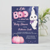 小さなブハロウィーンのベビーガール幽霊ベビーシャワー 招待状 (スタンド正面)