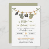 小さなブハロウィーンの服ベビーシャワー 招待状 (正面/裏面)