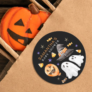 小さなブハロウィーンの水の色ベビーシャワー ラウンドシール