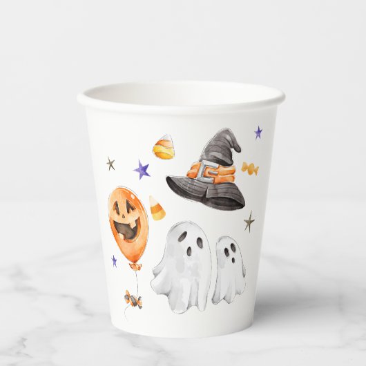 小さなブハロウィーンの水の色ベビーシャワー 紙コップ (正面)