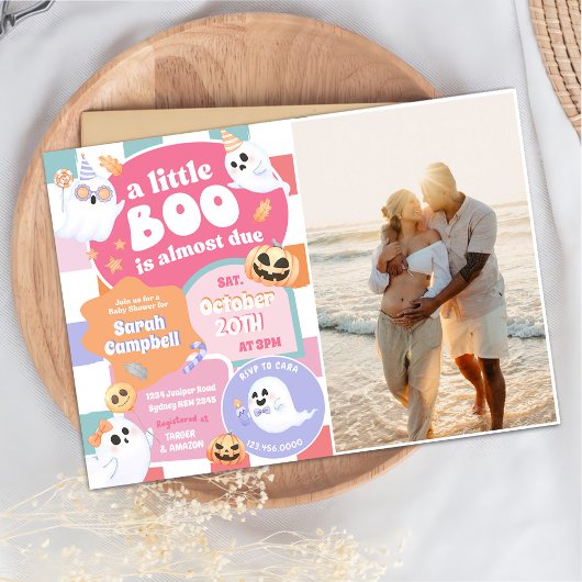 小さなブハロウィーンの溝深い赤ちゃんシャワーパーティー 招待状